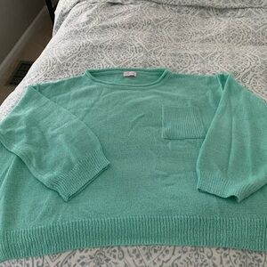 Pink Lily Mint Green Short Sleeve Top